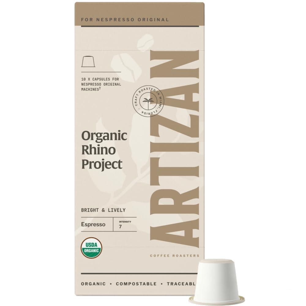 Artizan Coffee USDA Organic Espresso Coffee Capsules For Nespresso Original | Signature Blend Variety | 40 Compatible Compostable Pods