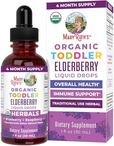 MARYRUTH'S Elderberry Liquid Drops for Adults & Kids, 1 oz, Immune Support | Immune Support, 150mg Elderberry Extract, USDA Organic, Sugar Free, Vegan