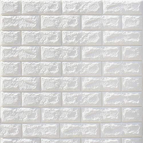 3D Self Adhesive Foam Wall Panels, 10 Tiles Cover 57 sq feet, Peel and Stick Brick Wallpaper for Living Room Bedroom Wall Decoration