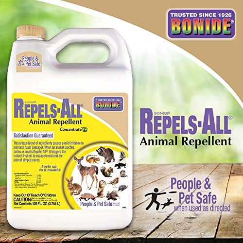 Bonide Repels-All Animal Repellent, 128 oz Concentrate | Outdoor Pest Control, Deter Deer from Garden, People & Pet Safe