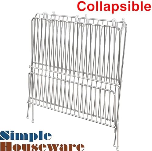 Simple Houseware Collapsible Dish Drying Rack, Chrome