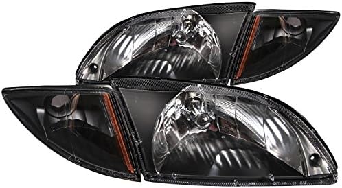 Anzo USA 121019 Chevrolet Cavalier Crystal-Black With Corners Headlight Assembly - (Sold in Pairs)