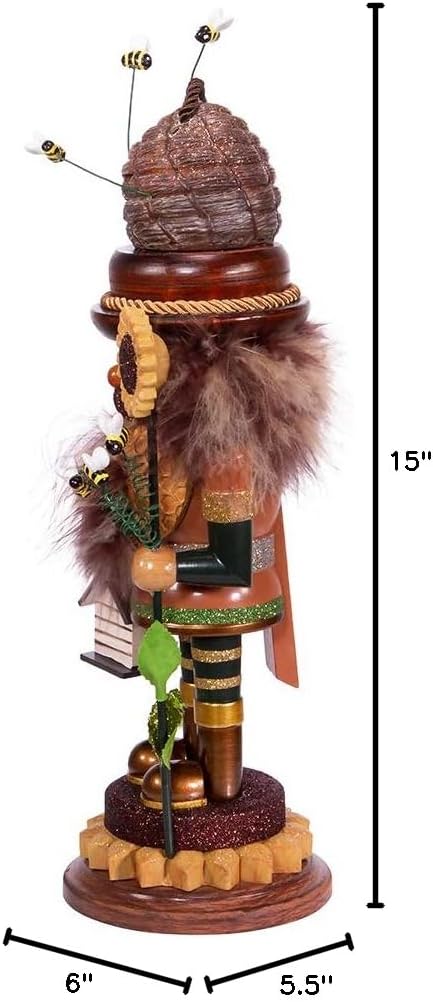 Kurt S. Adler 15-Inch Hollywood Bee Keeper Nutcracker, Multicolor