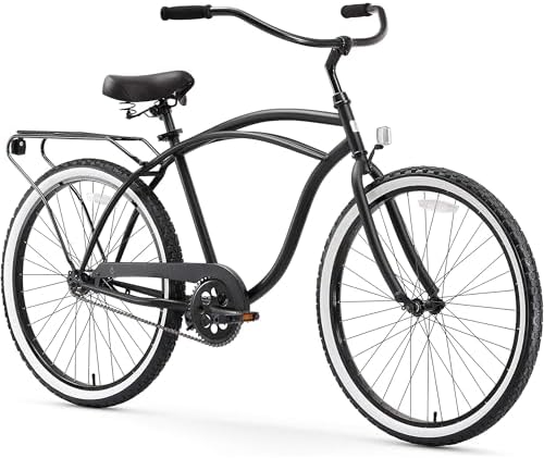sixthreezero Around The Block Men's Beach Cruiser Bike, Hybrid Bicycle with Rear Rack
