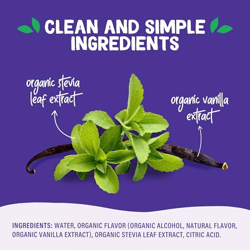 Pyure Organic Vanilla Stevia Liquid Sweetener | Sugar-Free Stevia Drops | Keto Sugar Substitute | Zero Calorie, Zero Carb, Zero Sugar | Liquid Sweetener for Coffee, Tea, Baking | 1.8 fl oz Bottle
