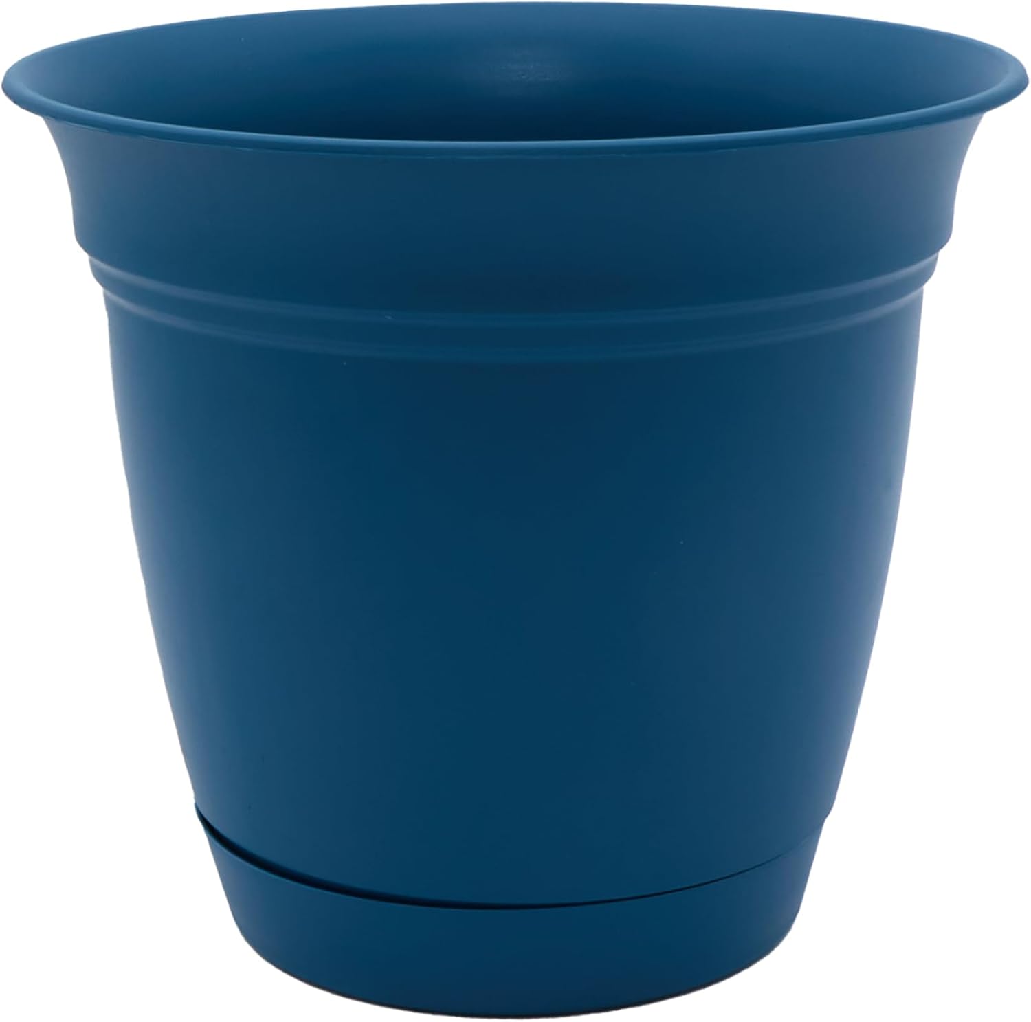 The HC Companies Eclipse Round Planter with Saucer - Outdoor & Indoor Plant Pot with Drainage Holes - Lightweight