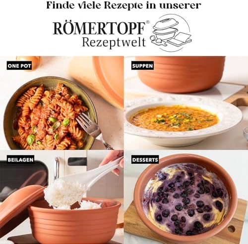 Romertopf 15005 Clay Roaster | Non-Stick Dutch Oven | Healthy Pot Cooking | Clay Baker | Versatile Cooking Vessel - 2.1 Quarts (2 Liters) 2-4 People
