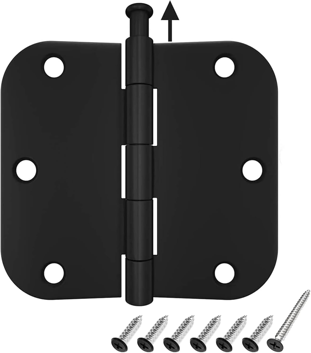 HOSOM 18 Pack 3.5 Inch Brushed Nickel Interior Door Hinges, 5/8 Radius, Satin Nickel 3 1/2 Interior Door Hinges, 3.5 "x 3.5" Silver Hardware