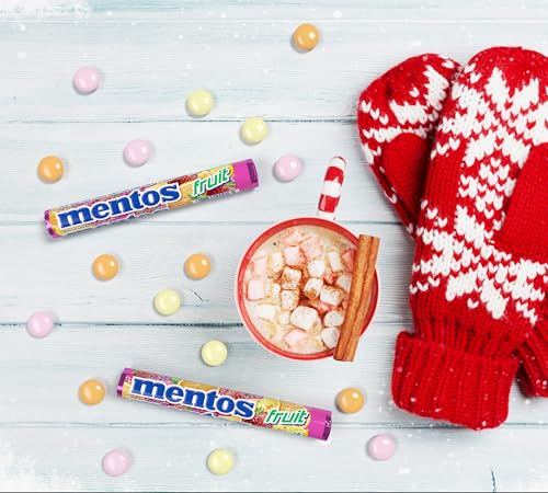 Mentos Fruit Chewy Mint Candy Roll, Mixed Fruit Flavors, Valentine's Day Candy for Parties & Favors, 14 Pieces Per Roll (Pack of 6) | Individually Wrapped Candy for Kids & Adults, Bulk Candy, Great for Parties, Birthdays, Holidays