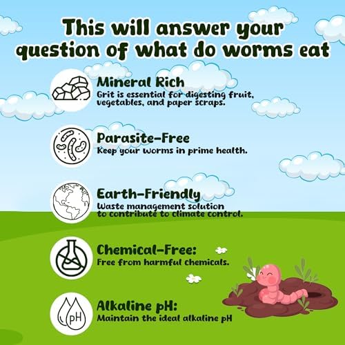 Mineral Rich Worm Food for Nightcrawlers and Red Wigglers, 10 Pound | Nutrient Blend Compost Starter, Boosts Composting Efficiency and Alkaline pH, Promotes Healthy Food & Balanced Worm Bins
