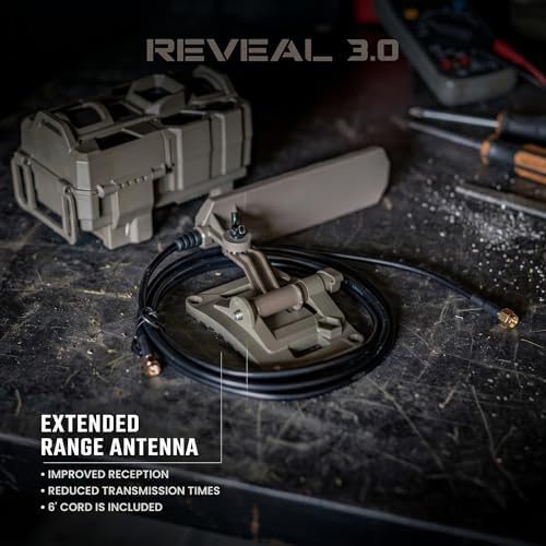 TACTACAM Reveal Extended Range Booster Antenna for Reveal Cell Trail Cams | 6-ft cable for flexible mounting, improves reception in weak-signal areas