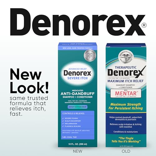 Denorex Advanced Relief Severe Itch Anti-Dandruff Shampoo & Conditioner | 1.8% Coal Tar | Soothes Scalp Irritation Caused by Dandruff