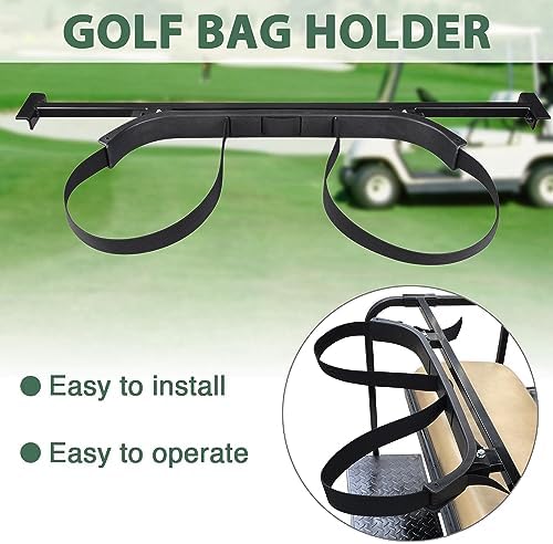 AW Universal Golf Bag Attachment Golf Bag Holder Bracket Rack for Golf Cart | Rear Seat Black
