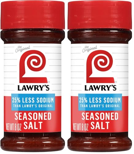 Lawry’s Seasoned Salt, 25% Less Sodium, No MSG Added, Kosher Certified, Staple, Versatile, All-Purpose Seasoning to Shake on Beef, Pork, or Poultry, 8 oz