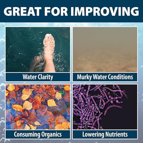 Airmax PondClear Packets Beneficial Bacteria Pond Clarifier, 24 Count | Enzyme Clarifier with EcoBoost PRx to help clear and clean pond and lake water while remaining safe for fish