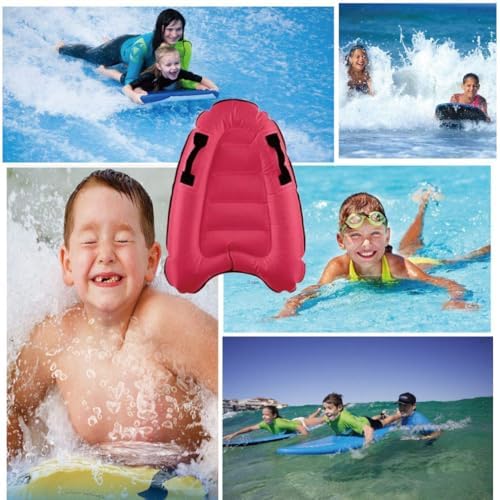 Inflatable Boogy Boards for Beach Travel Toys, 30” Cavas Slip Slide Water Park Body Surfing Board with Handles