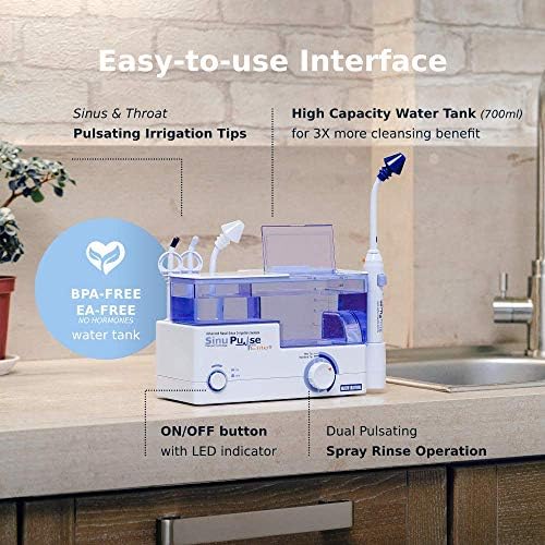 SinuPulse Elite Advanced Nasal Irrigation System, Pulsating Nasal Congestion Relief & Sinus Rinse Machine, More Effective Than Neti Pot