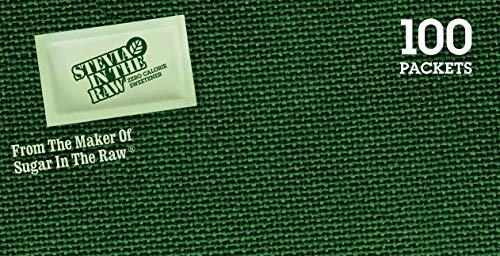 Stevia In The Raw, Plant Based Zero Calorie, No Erythritol, Sugar Substitute, Sugar-Free Sweetener for Coffee, Hot & Cold Drinks, Suitable For Diabetics, Vegan, Gluten-Free, 100Count Packets (1 Pack)