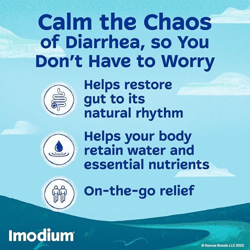 Imodium A-D Diarrhea Relief Caplets, 2mg Loperamide Hydrochloride, 24 Ct | Help Control Symptoms of Diarrhea, Due to Acute Traveler's Diarrhea, for Kids 6+ and Adults