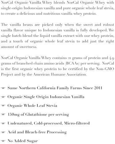 NorCal Organic Grass-Fed Whey Protein, USDA Certified, Unflavored, 2 lb