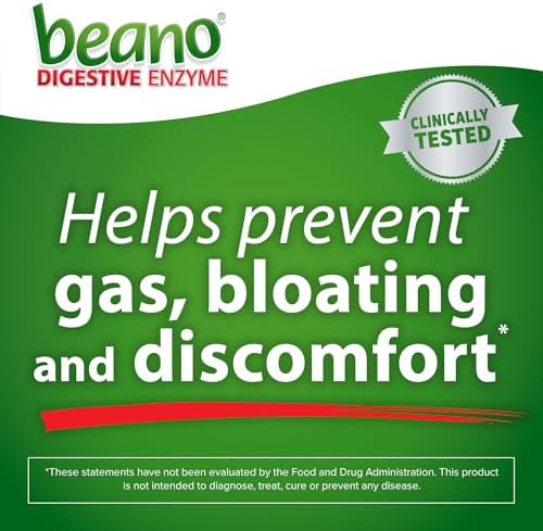 Beano Digestive Enzyme, Helps Prevent Gas & Bloating, 100 Tablets