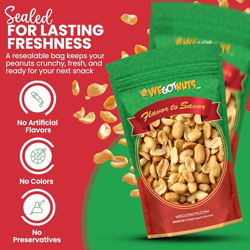 Roasted Unsalted Peanuts 5 Pounds (80oz) By We Got Nuts – Premium Quality Kosher Peanut – Healthy & Natural Rich Flavor Snack – Great For DIY