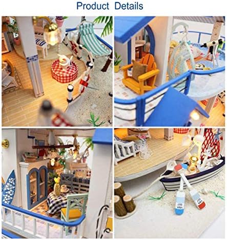 GuDoQi DIY Miniature Dollhouse Kit, Miniature House Kit 1:24 Scale, Tiny House kit with Music and Furniture Kit, Great Gift for Birthday Christmas