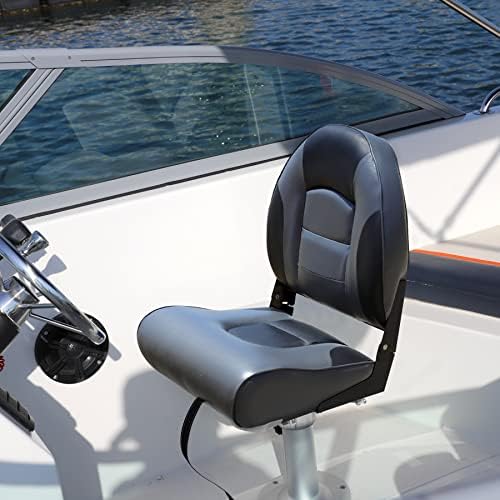 NORTHCAPTAIN S1 Deluxe High Back Folding Boat Chair Fishing Boat Seat for Fishing, Bass/Jon/Pontoon Boat Chairs, 4 Mounting Screws Included