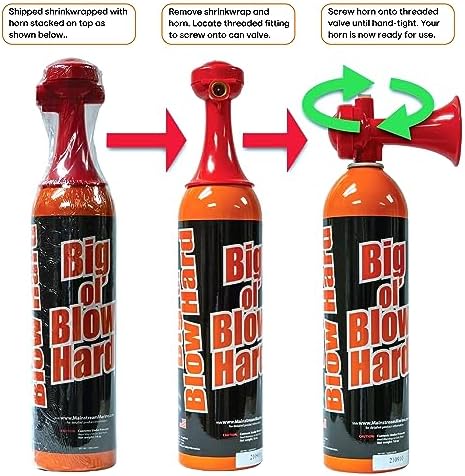 Big Ol' Blowhard Loud Air Horn for Boat, Bear Deterrent & Marine Safety