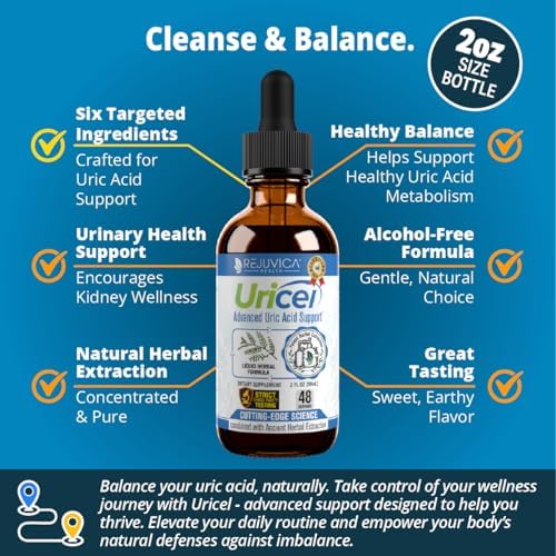 Uricel - Uric Acid Supplement - Tart Cherry & Chanca Piedra & Raw - 2 fl oz