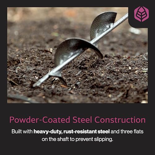Yard Butler IREA-4 Roto Earth 18” Auger Drill Bit - Digging Tool for Effortless Bulb Planting - Multi-Use Drill - Heavy-Duty Garden Tool - Power-Coated Steel - Rust-Resistant | Powder-Coated Steel Digging Tool, Rust-Resistant, Digs Medium-Depth Holes for…