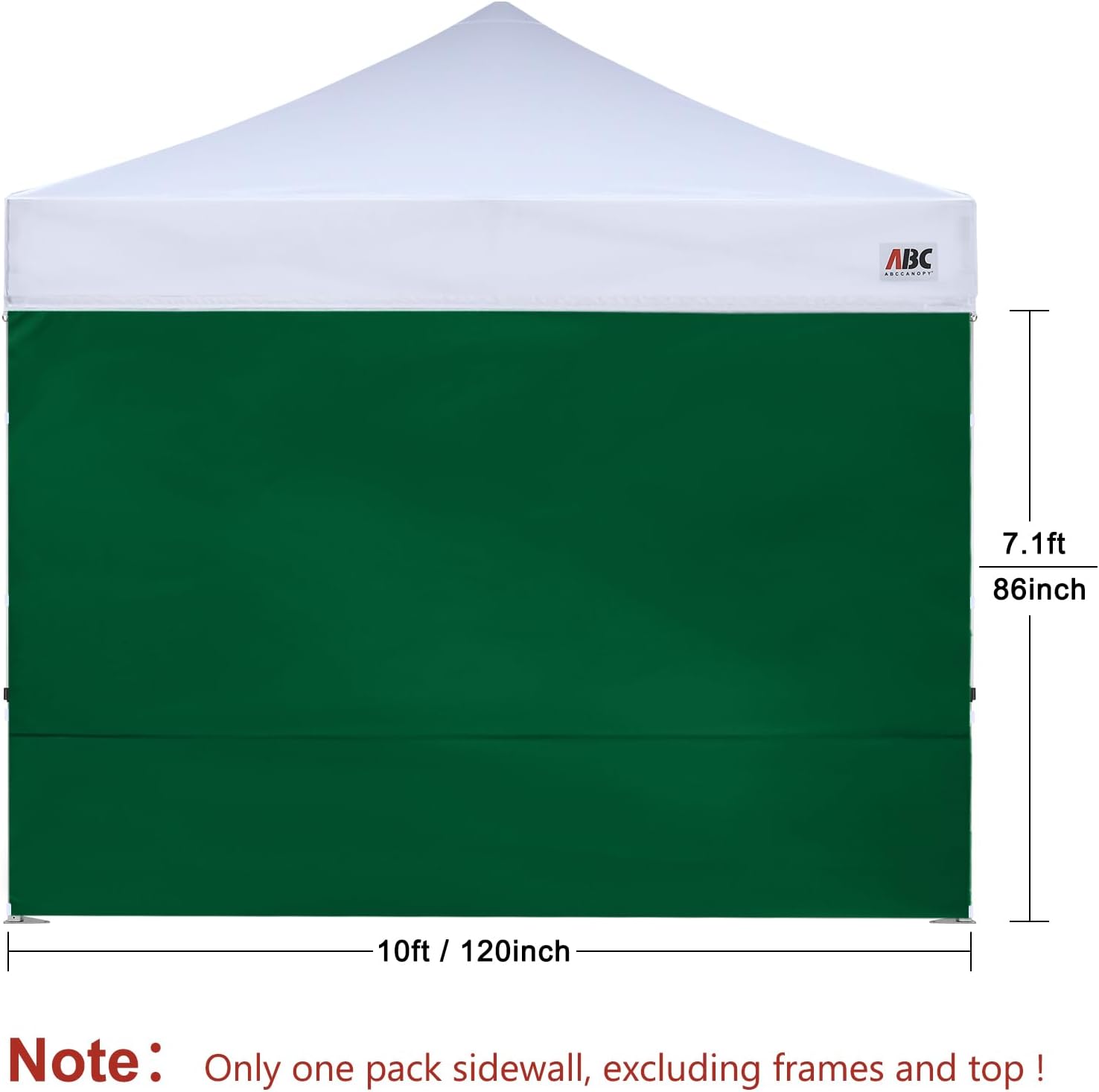 ABCCANOPY Instant Canopy SunWall 10x10 FT No Frame or Top, White