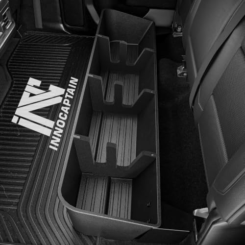 Rear Truck Underseat Storage Box, Fit 2017-2026 Ford F-250 F-350 Super Duty and 2015-2026 Ford F-150 SuperCrew Crew Cab Heavy Duty Rear Under Back Seat Box Organizer, Anti Slip
