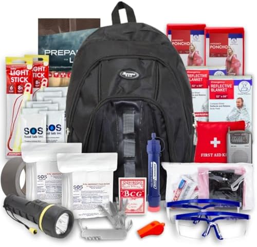 Essentials Complete Deluxe Survival Kit 2 & 4 Person | Bug-Out-Bag | Emergency Go Bag Kit for Wildfires, Hurricanes, and Other Natural Disasters
