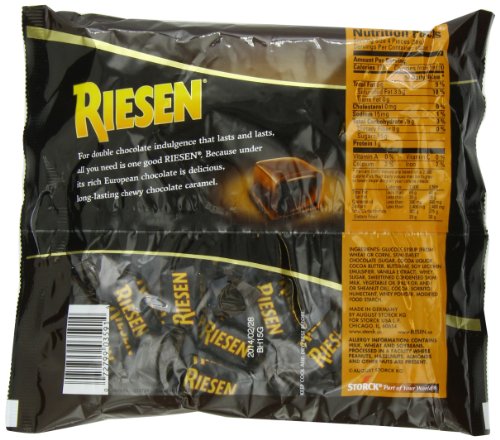 Riesen Dark Chocolate Covered Caramel Candies - Individually Wrapped Soft & Chewy Candy Pieces, 45% Cacao, European Dark Chocolate - 30 oz Bulk Bag (Pack of 1)