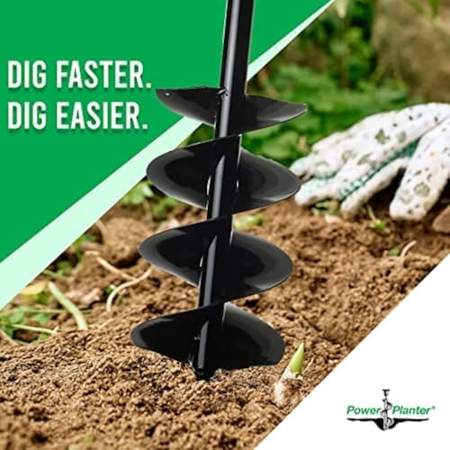 Auger Drill Bit Extension 7" x 28" with 1/2" Non-Slip Hex Drive — Garden Auger for Planting Gallon Potted Plants and Post Holes — Garden Digging