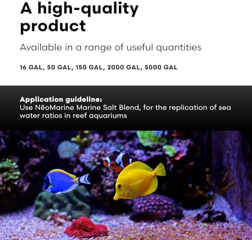 Brightwell Aquatics - NeoMarine Marine Salt Blend for Reef Aquarium - Fish Tank Starter Aquarium Salt - Aquarium Water Treatments, 16-GAL