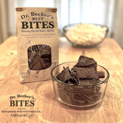 Dr. Becker's Original Beef Bites | Grain Free Liver Training Treats for Dogs & Cats, 5 oz (Pack of 3)