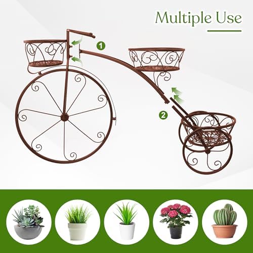 Sorbus® Garden Cart Stand & Flower Pot Plant Holder Display Rack, 6 Tiers, Parisian Style - Perfect for Home, Garden, Patio (Bronze)