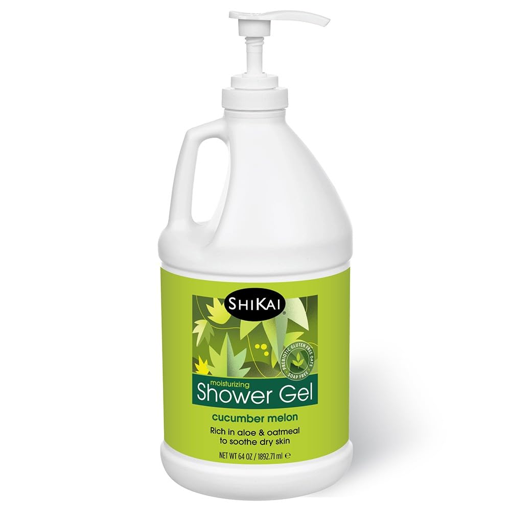 ShiKai Daily Moisturizing Shower Gel (Sandalwood, 12oz, Pack of 3) | Gentle Formula | Aloe Vera & Oatmeal for Soft, Healthy Skin | Dry Skin Relief