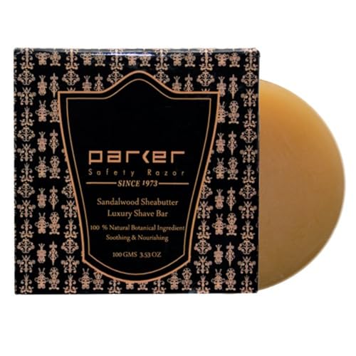 Parker Sandalwood & Shea Butter Shaving Soap, 100 g Twin Pack | Two 100 G Shaving Soap Bars With Sandalwood And Shea Butter