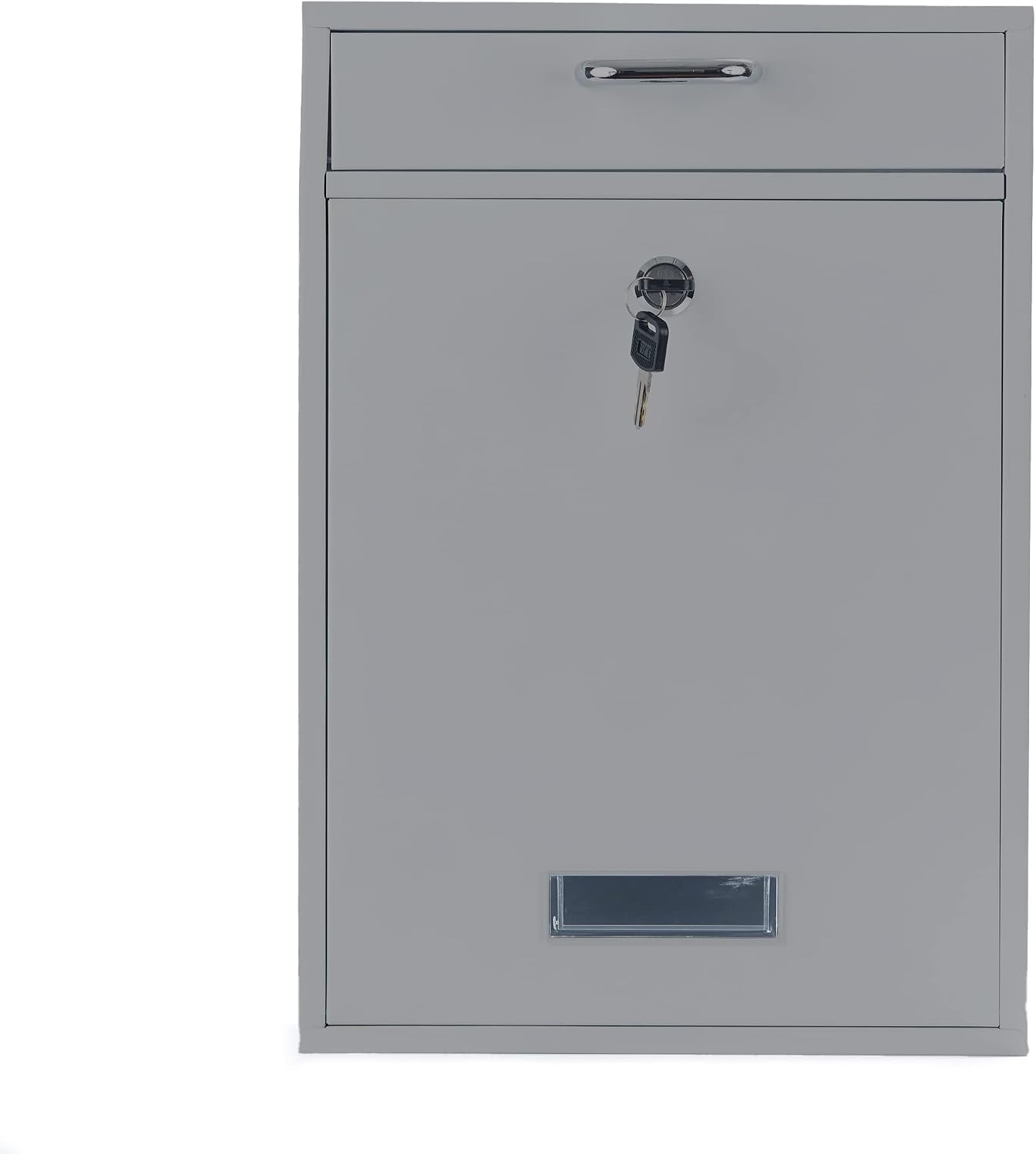 Wall Mounted Locking Vertical Dropbox Mailbox - Safe and Secure (Large) | Made with Galvanized Steel (Black)