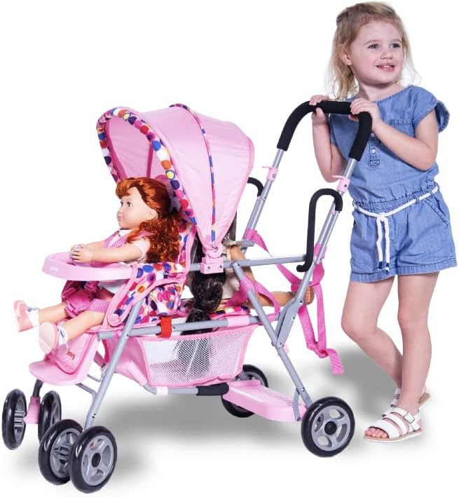 Joovy Toy Caboose Baby Doll Stroller Featuring Reclining Front Seat, Adjustable Footrest, Storage Basket, Extendable Canopy