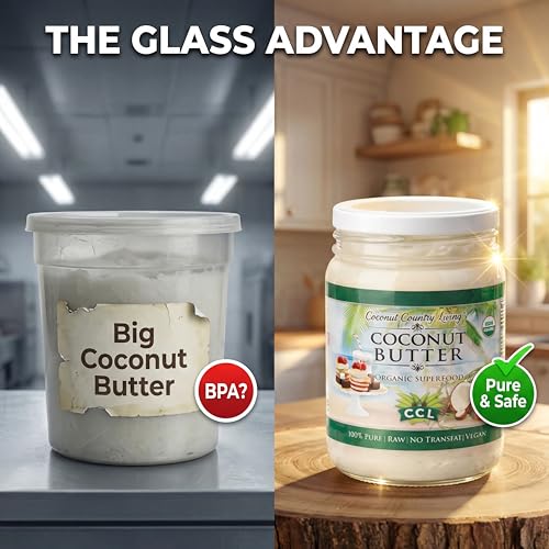 Organic Coconut Butter 17.63 oz - Stone Ground Spread, Glass Jar, Raw | Coconut Manna Puree, Keto Paleo & Vegan, Non-GMO, for Smoothies Coffee Baking Curries, Creamy Dairy-Free, No Sugar Added