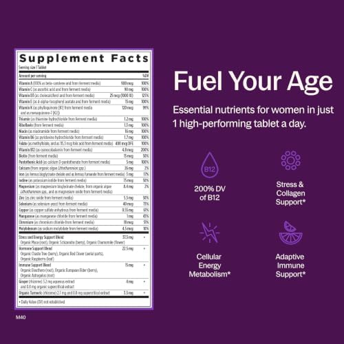 New Chapter Every Woman's One Daily Multivitamin - Bone, Energy & Immune Support* - Whole-Food Fermented Nutrients - No Added Sugar - Vegetarian & Gluten-Free - 72 Tablets