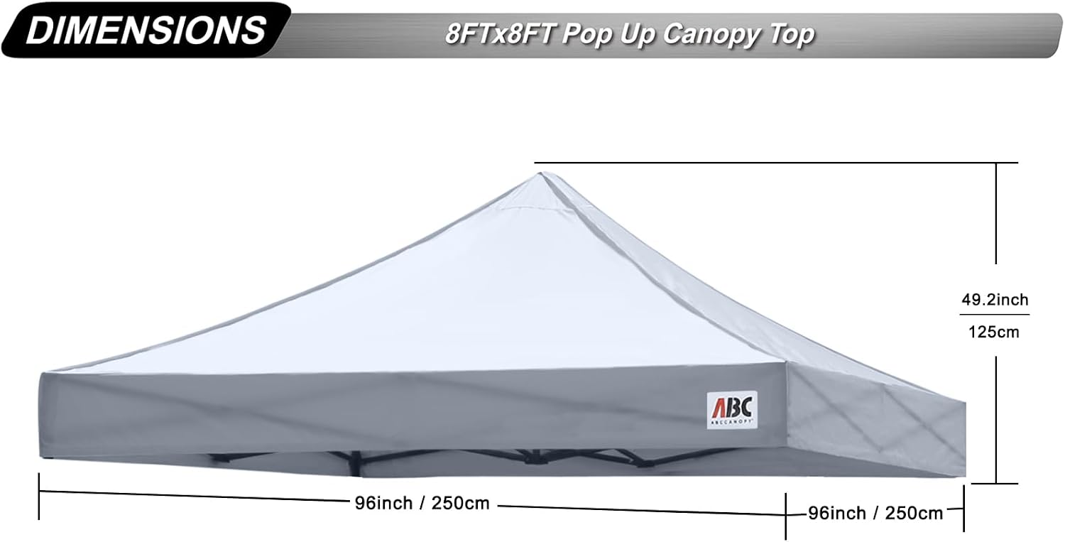 ABCCANOPY Replacement Canopy Top for Pop Up Canopy Tent 10x10 White