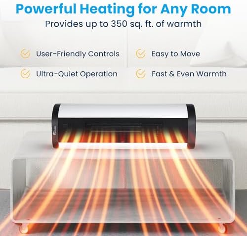 Senville Ceramic Space Heater, 1500W Electric, Digital Thermostat, Remote