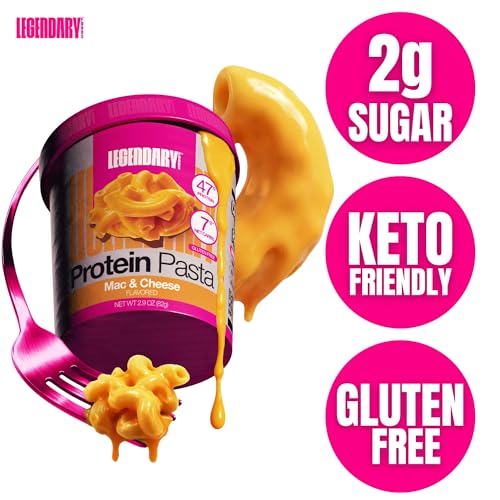 Legendary Foods 48g Protein Pasta Gluten Free Garlic Parmesan Cup | 8g Net Carbs, High Fiber Keto Pasta, Instant Protein Lunch - Low Carb Diet, Microwave Pasta Cups, Post workout Quick Meal