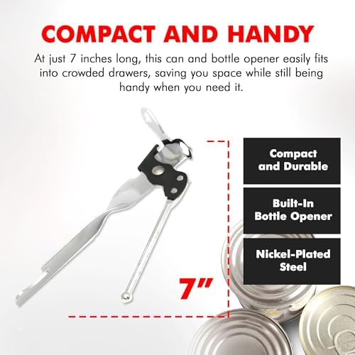 Chef Craft Select Can Opener with Tapper, 6.5 inches in length, Nickle Plated