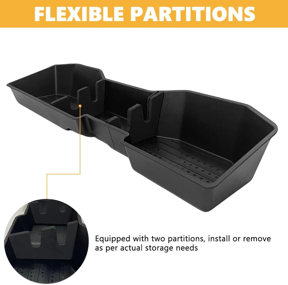 Car Underseat Storage Box Fitment for (2015–2026) F150 SuperCrew/Crew Cab & (2017–2026) F250 F350 F450 F550 Super Duty 4-Door Full-Size Pickups